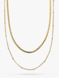 Orelia Satellite & Snake Layered Chain Necklace, Pale Gold, Pale Gold