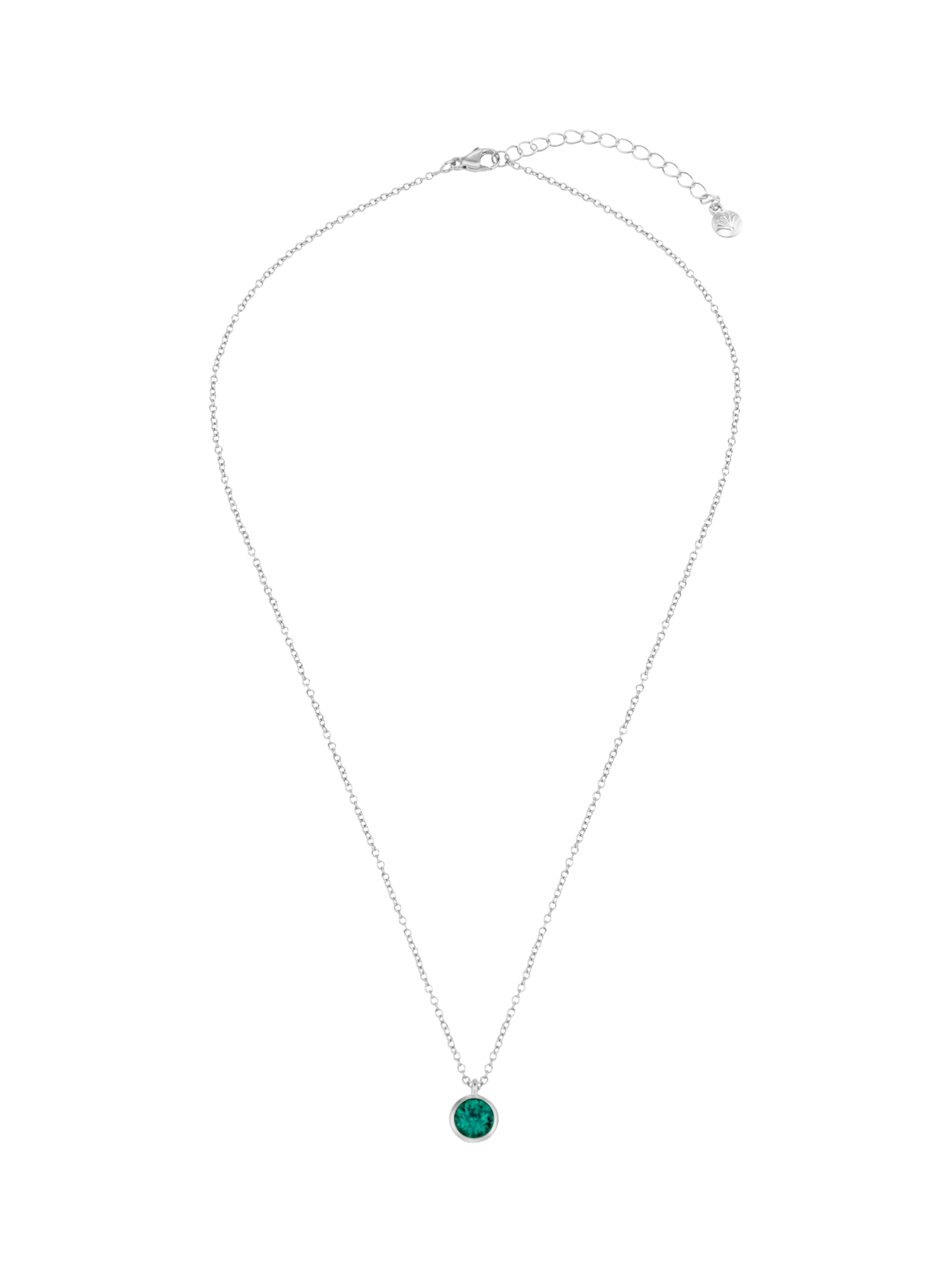Product image 1 of 2, which shows Orelia Swarovski Emerald Ditsy Necklace, Silver