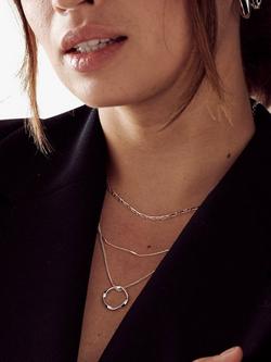 Orelia Open Circe Three Row Necklace - view 2, Silver