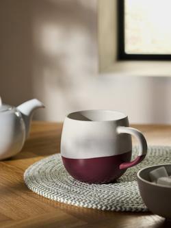 John Lewis Dipped Glaze Stoneware Mug, 400ml - view 2, Damson