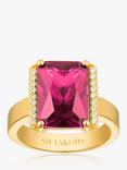 Sif Jakobs Jewellery Roccanova Altro Grande Emerald Cut Zirconia Statement Ring, Gold/Red