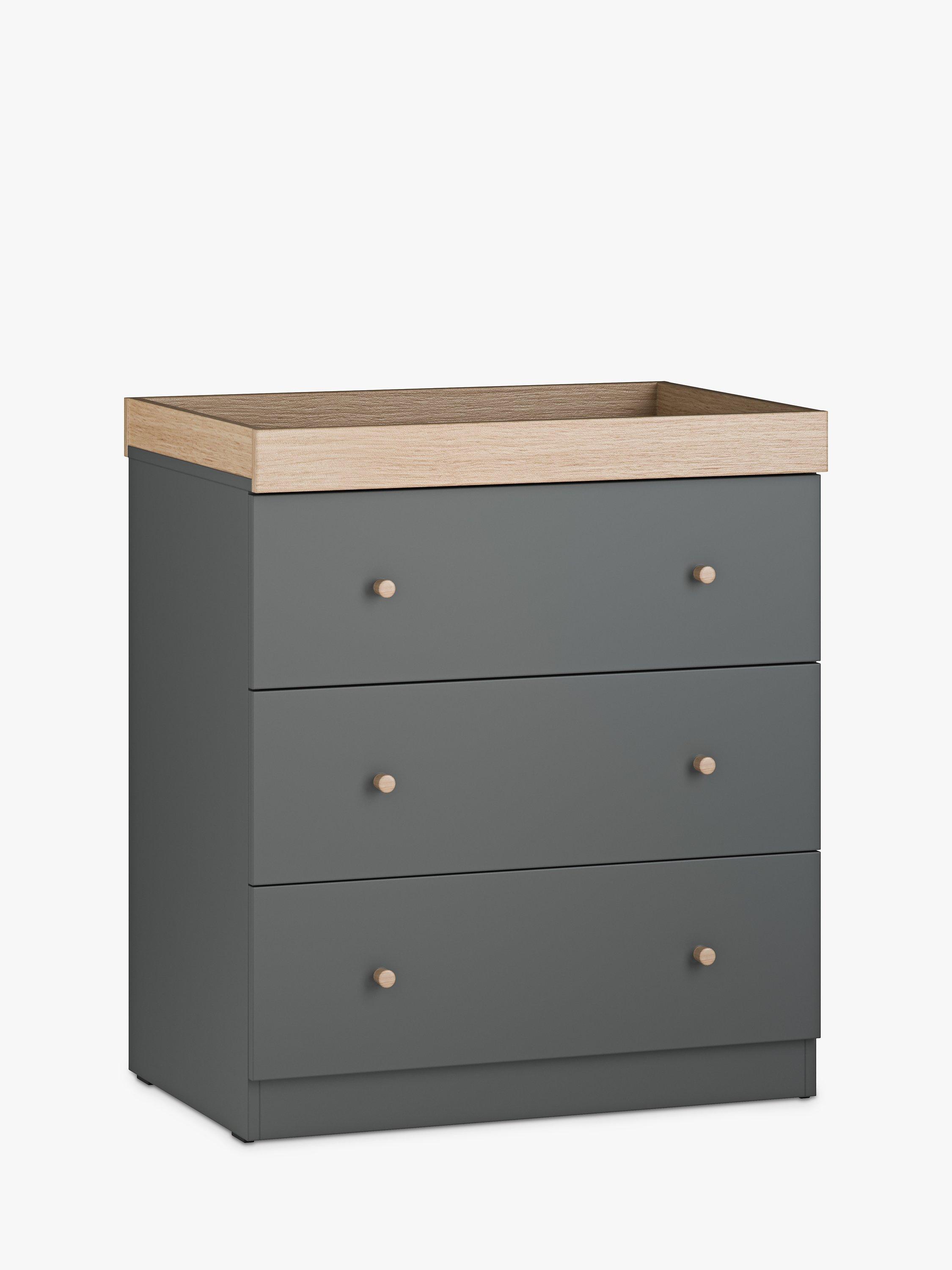 Little Acorns Burlington Changing Table Dresser Anthracite Oak