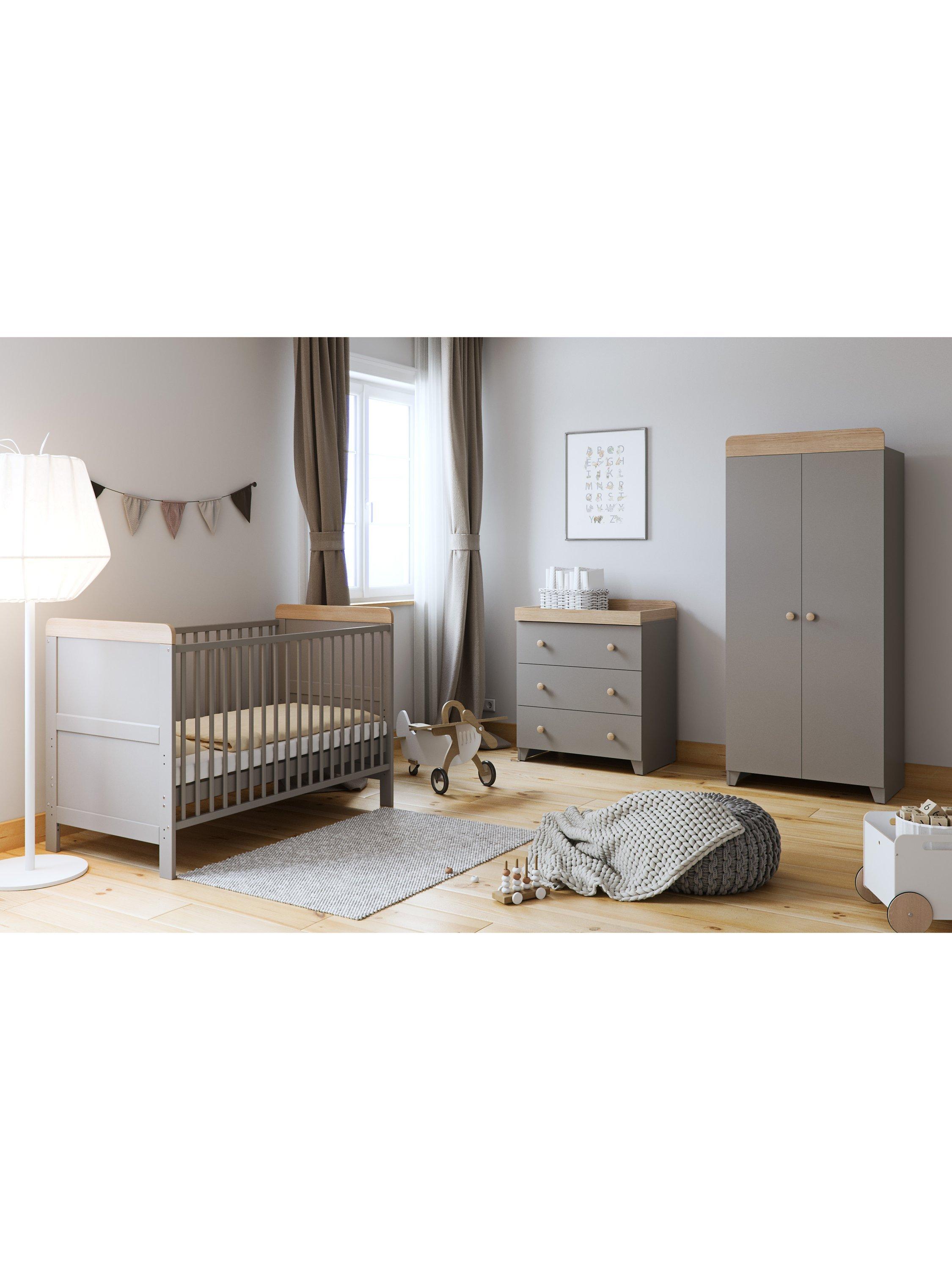 Little Acorns Classic Two Tone Cotbed Grey Oak