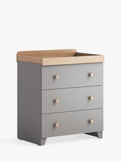 Little Acorns Classic Two-Tone Changing Table Dresser - view 2, Grey/Oak