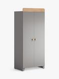 Little Acorns Classic Two-Tone Double Wardrobe, Grey/Oak
