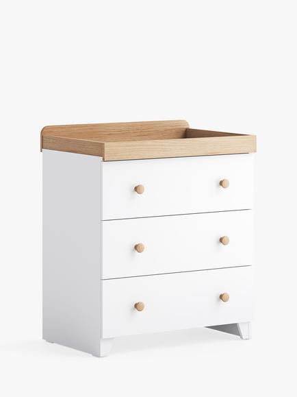 Little Acorns Classic Two-Tone Changing Table Dresser - view 2, White/Oak