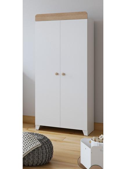 Little Acorns Classic Two-Tone Double Wardrobe, White/Oak