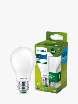 Philips Ultra Efficient 4W E27 LED Classic Bulb, Frosted, Frosted