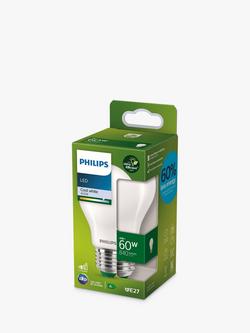 Philips Ultra Efficient 4W E27 LED Classic Bulb, Cool White/Frosted, White