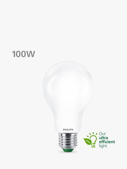 Philips Ultra Efficient 7.3W E27 LED Classic Bulb, White - view 2, Warm White