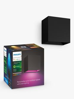 Philips Hue Resonate LED Smart Outdoor Wall Light, Black, Black