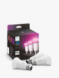 Philips Hue White & Colour Ambiance Wireless Lighting Smart LED Colour Changing Light Bulb with Bluetooth, 5.7W B22, Pack of 3