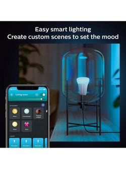 Philips Hue White & Colour Ambiance Wireless Lighting LED Colour Changing Light Bulb with Bluetooth, 6.5W E27, Pack of 3 - view 2, White