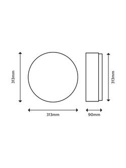 Philips Doris LED Flush Bathroom Light, White - view 2, White