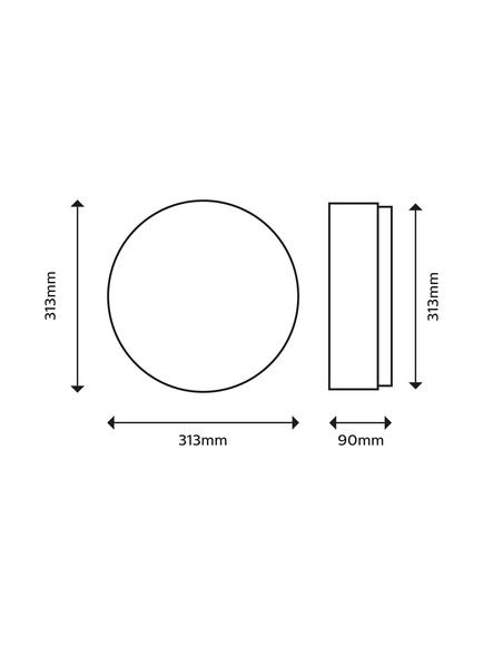 Philips Doris LED Flush Bathroom Light, White - view 2, White