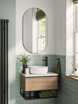 hib. Fusion Pill Bathroom Mirror, 90x50cm, Black