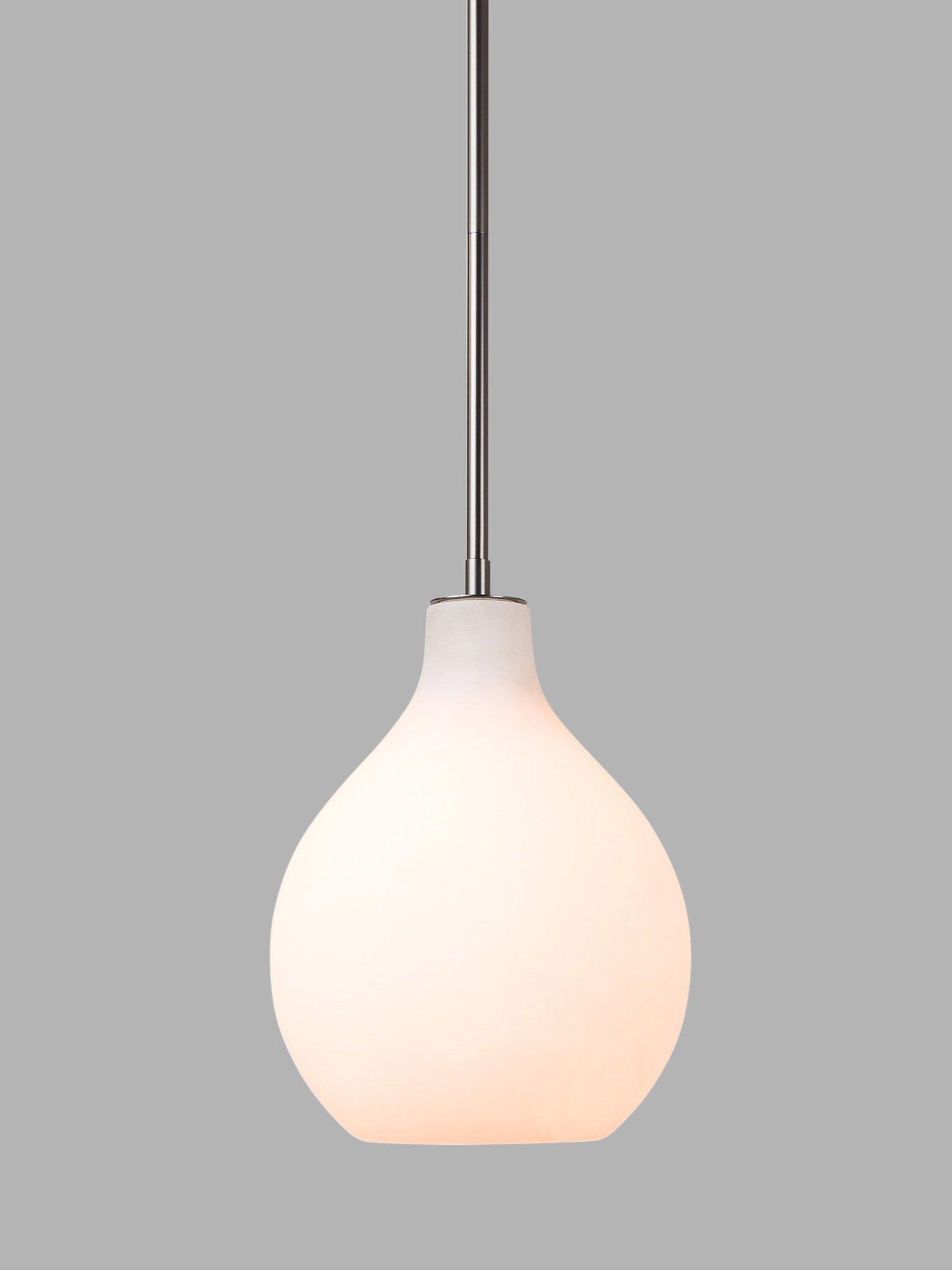 Pure White Lines Mosman Alabaster Pendant Ceiling Light, Grey
