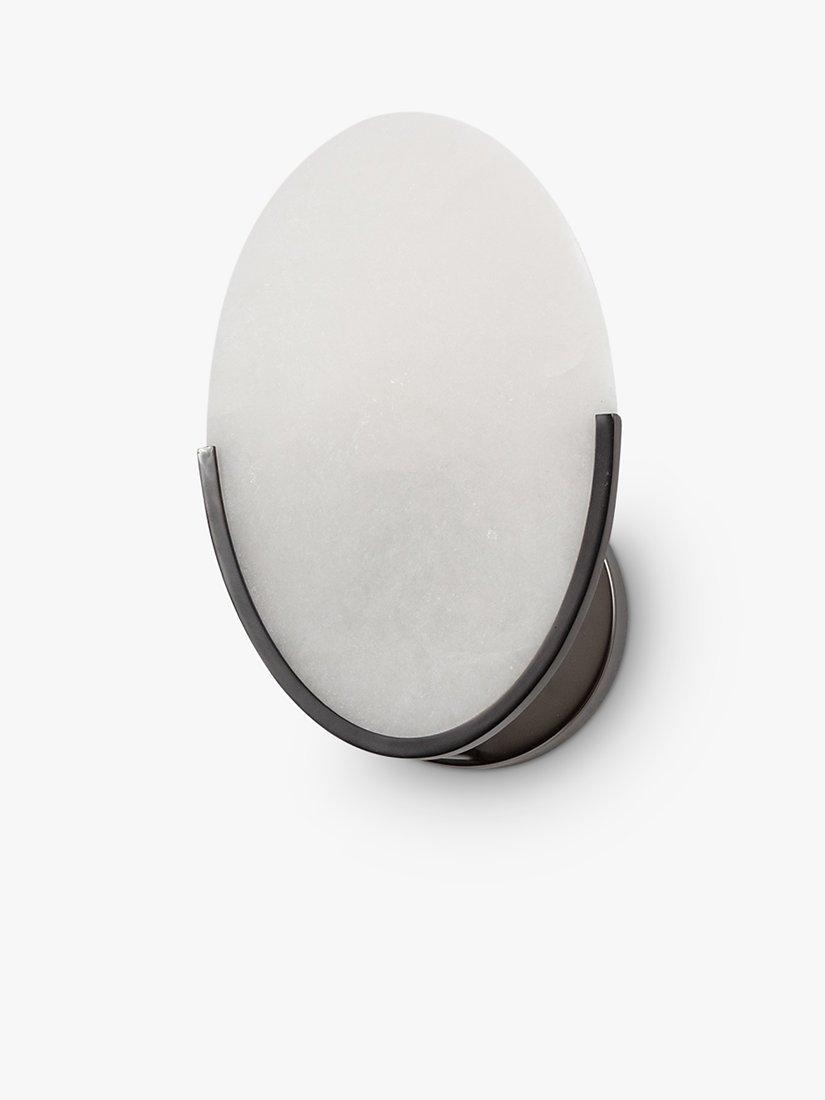 Pure White Lines Mosman Alabaster Disk Wall Light, Grey
