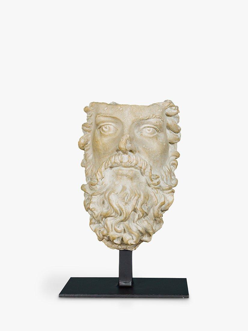 Pure White Lines Tassos Bust Sculpture, White