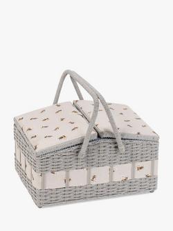 Milward Bee Twin Lid Sewing Basket, Multi