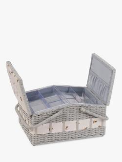 Milward Bee Twin Lid Sewing Basket - view 2, Multi