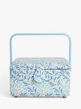 John Lewis William Morris Willow Bough Square Lid Sewing Basket, Blue