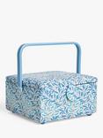 John Lewis William Morris Willow Bough Square Lid Sewing Basket, Blue