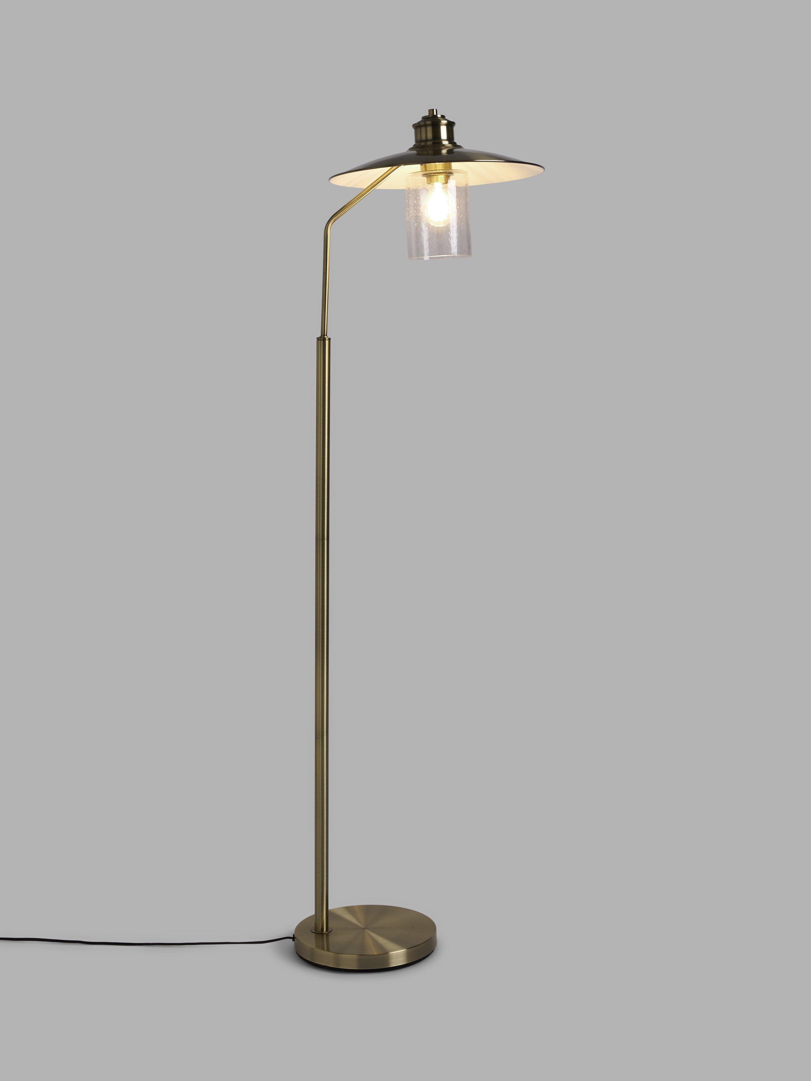 John Lewis Torrin Metal Glass Floor Lamp Antique Brass