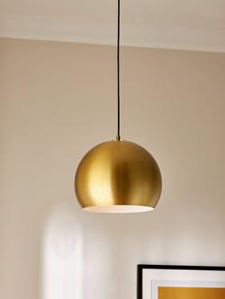 John Lewis Hector Pendant Ceiling Light, Antique Brass - view 2, Antique Brass