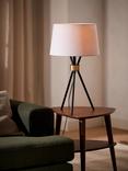 John Lewis Locket Tripod Table Lamp, Black/Brass