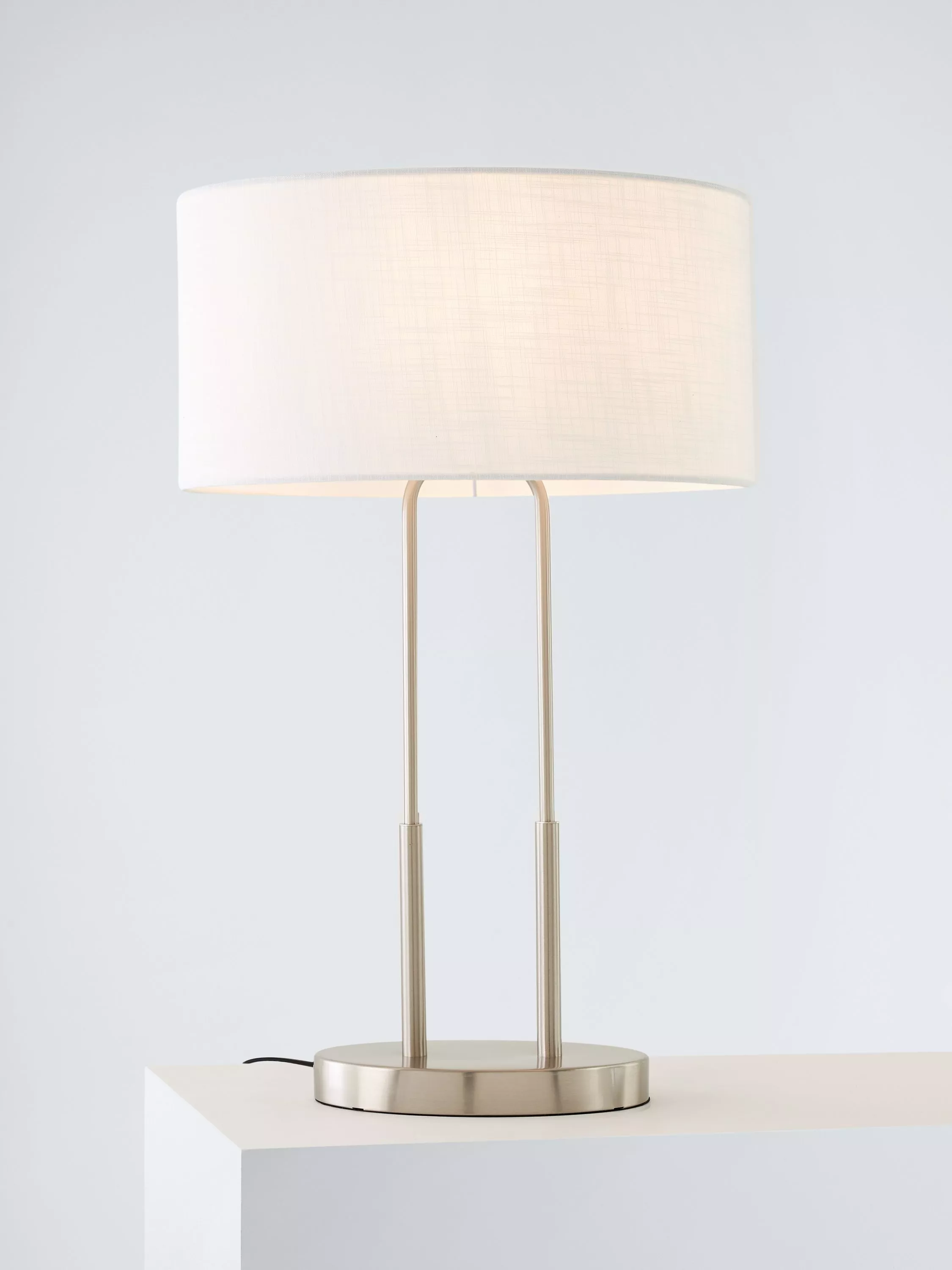 John Lewis Duet Table Lamp Brushed Steel