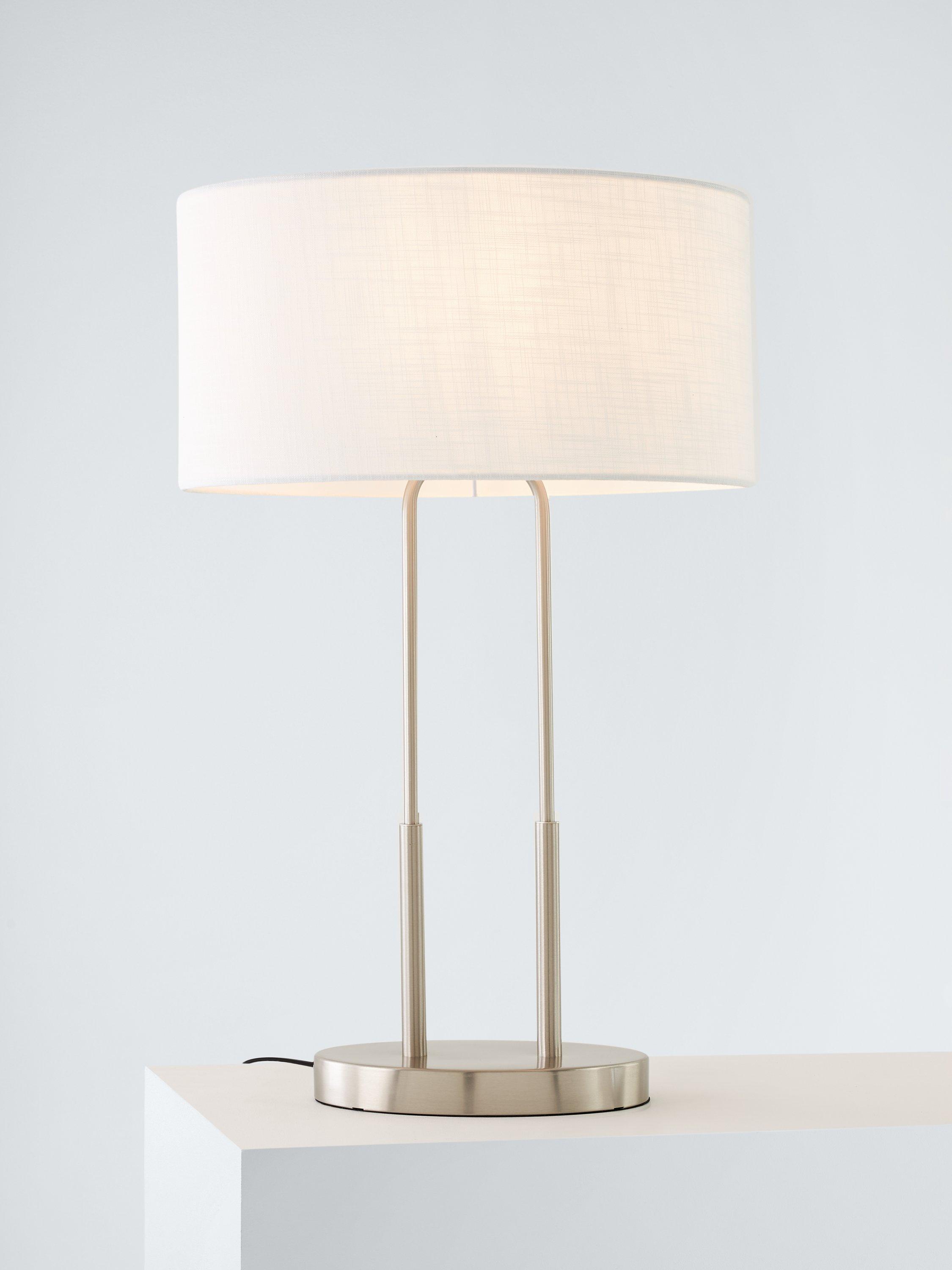 John Lewis Duet Table Lamp, Brushed Steel