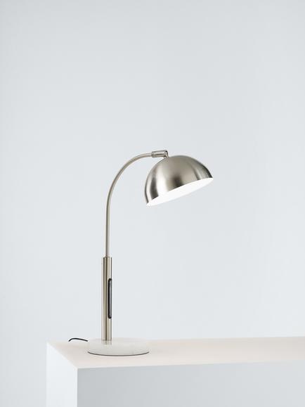 John Lewis Arc LED Smart Switch Table Lamp, Brushed Steel, Brushed Steel