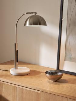 John Lewis Arc LED Smart Switch Table Lamp, Brushed Steel - view 2, Brushed Steel