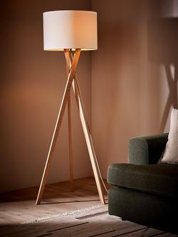 John Lewis Brooklyn Tripod Floor Lamp - view 2, Natural