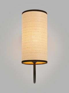 John Lewis Serenity Natural Woven Wall Light, Black/Natural