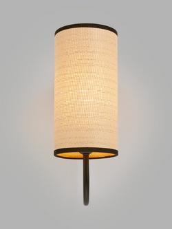 John Lewis Serenity Natural Woven Wall Light, Black/Natural