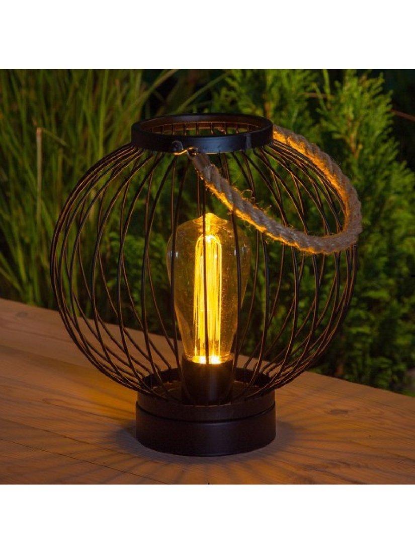 NOMA Metal Round Outdoor Lantern, Black