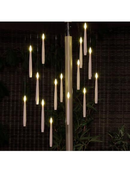 NOMA Floating Candle Chandelier Outdoor Light, Warm White, Warm White