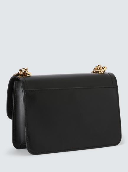 Michael Kors Heather Leather Cross Body Bag - view 2, Black/Gold