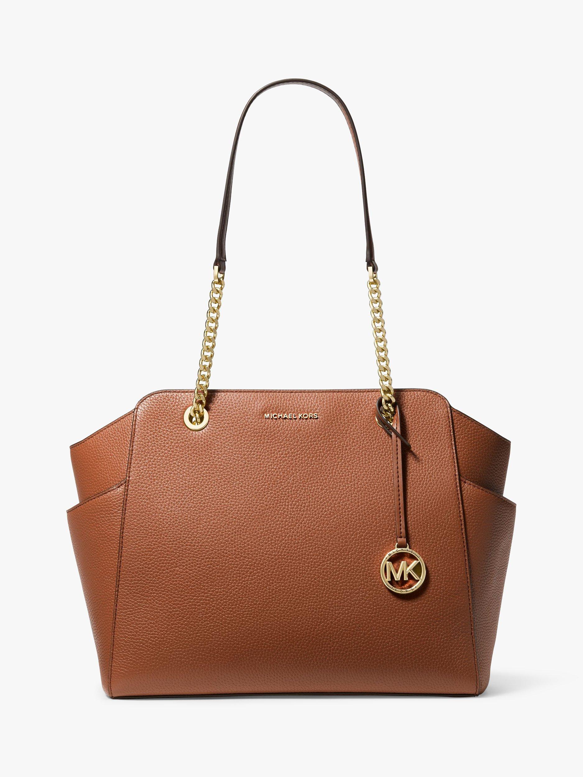 Michael Kors Jacquelyn Leather Shoulder Bag, Luggage
