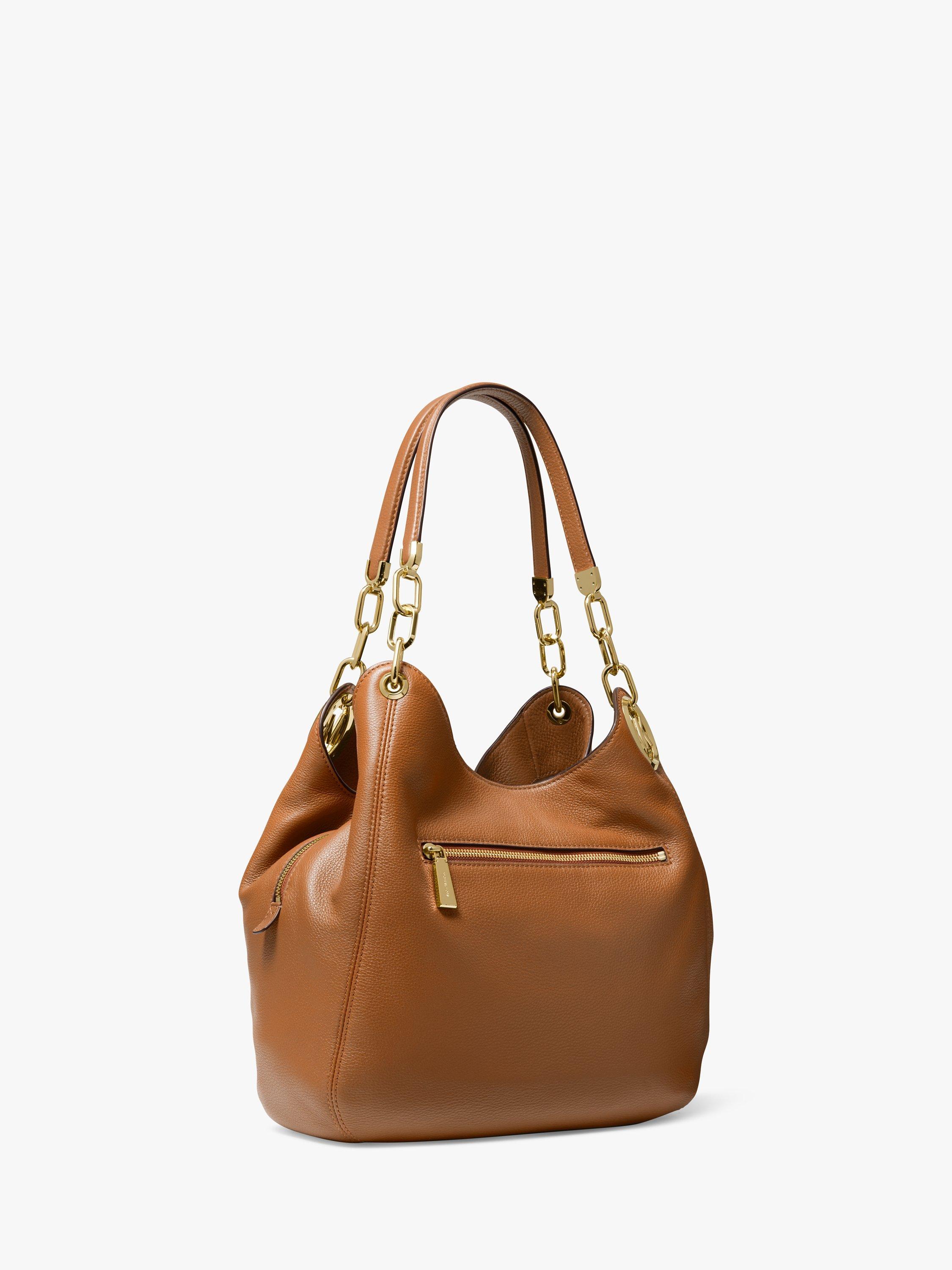 Product image 3 of 5, which shows Michael Kors Lillie Leather Shoulder Bag, Luggage