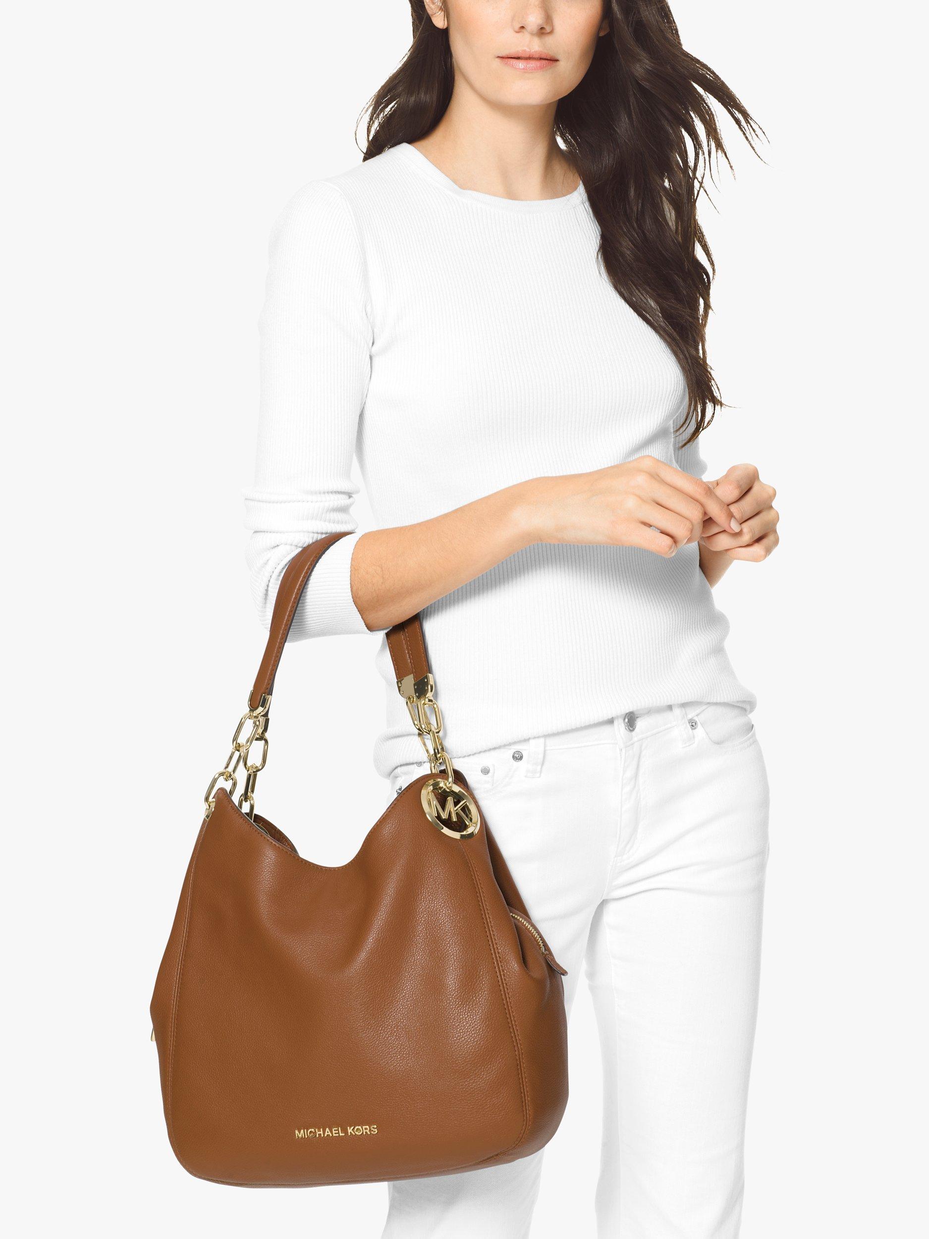 Product image 5 of 5, which shows Michael Kors Lillie Leather Shoulder Bag, Luggage