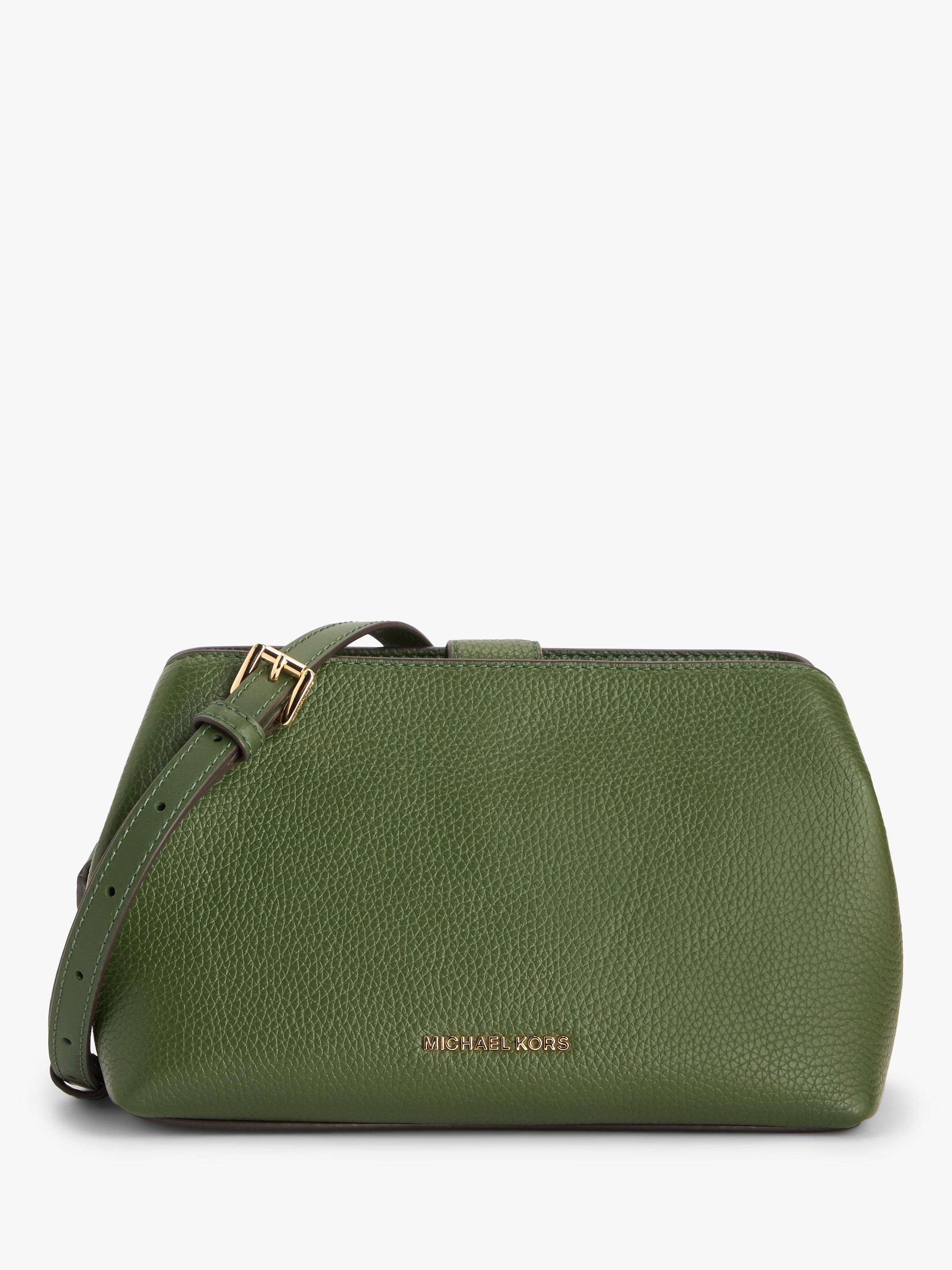 Michael Kors Kensington Leather Cross Body Bag, Amazon Green