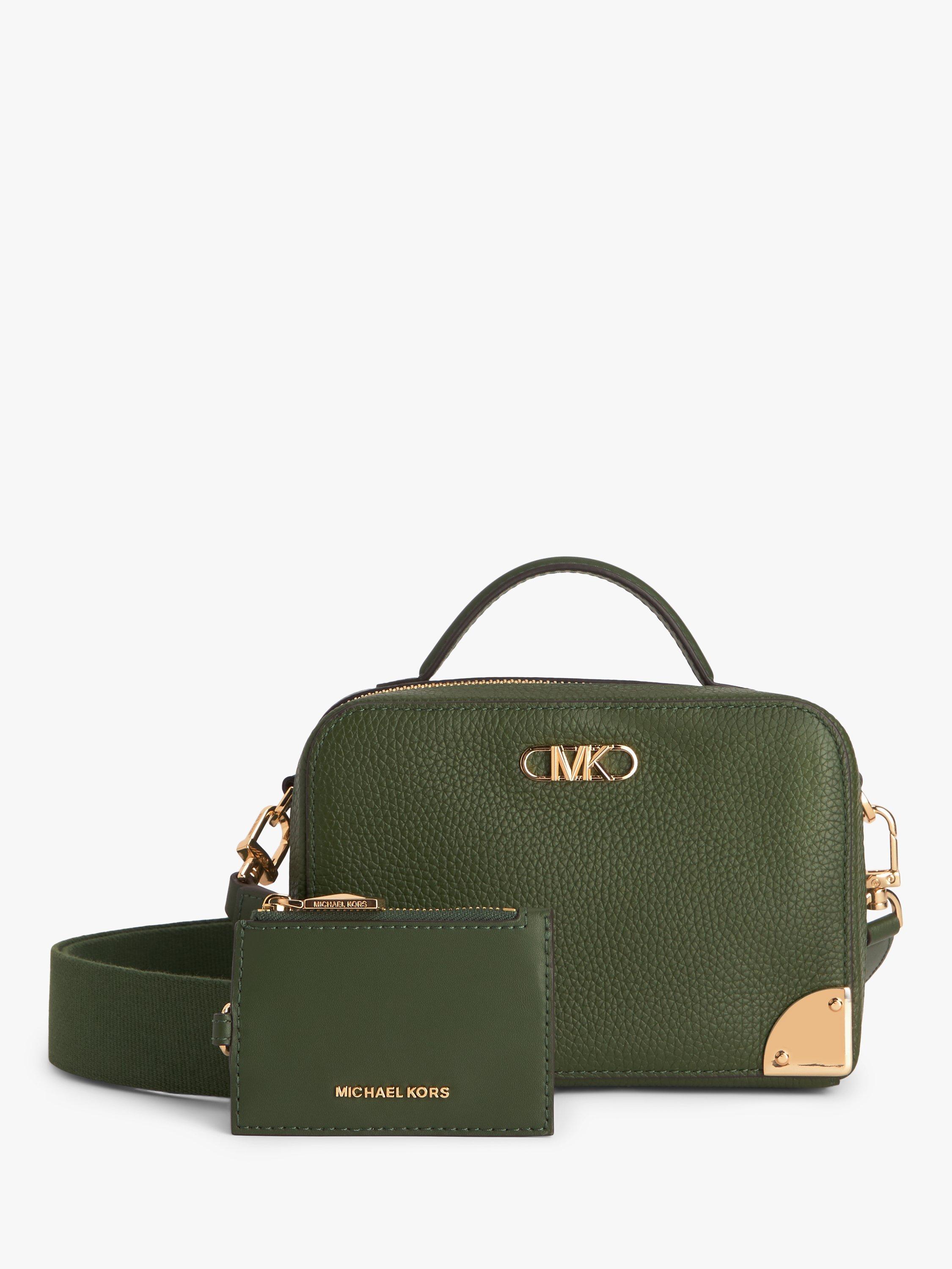 Michael Kors Estelle Leather Cross Body Bag AMAZON GREEN, Amazon Green
