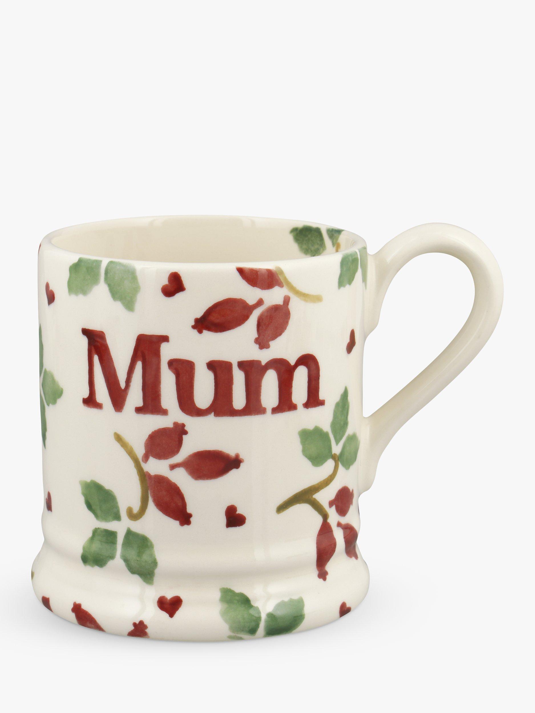 Emma Bridgewater Folk Rosehip 'Mum' Half Pint Mug, 300ml, Red/Multi