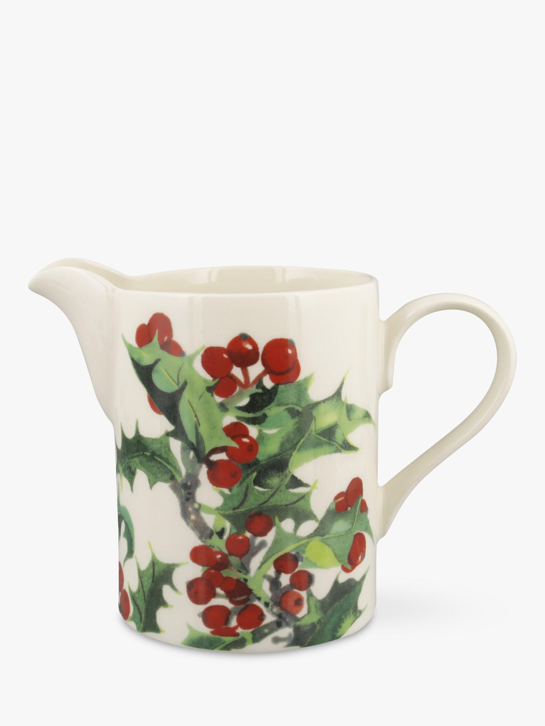 Emma Bridgewater Holly Medium Straight Jug, 600ml, Green/Red