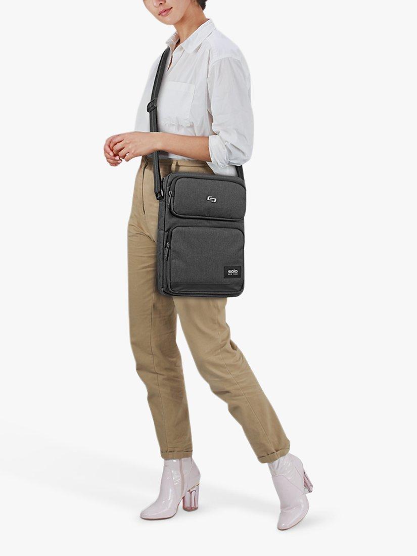 Product image 5 of 8, which shows Solo NY Ludlow Universal 12.9" Tablet Sling Bag, Grey
