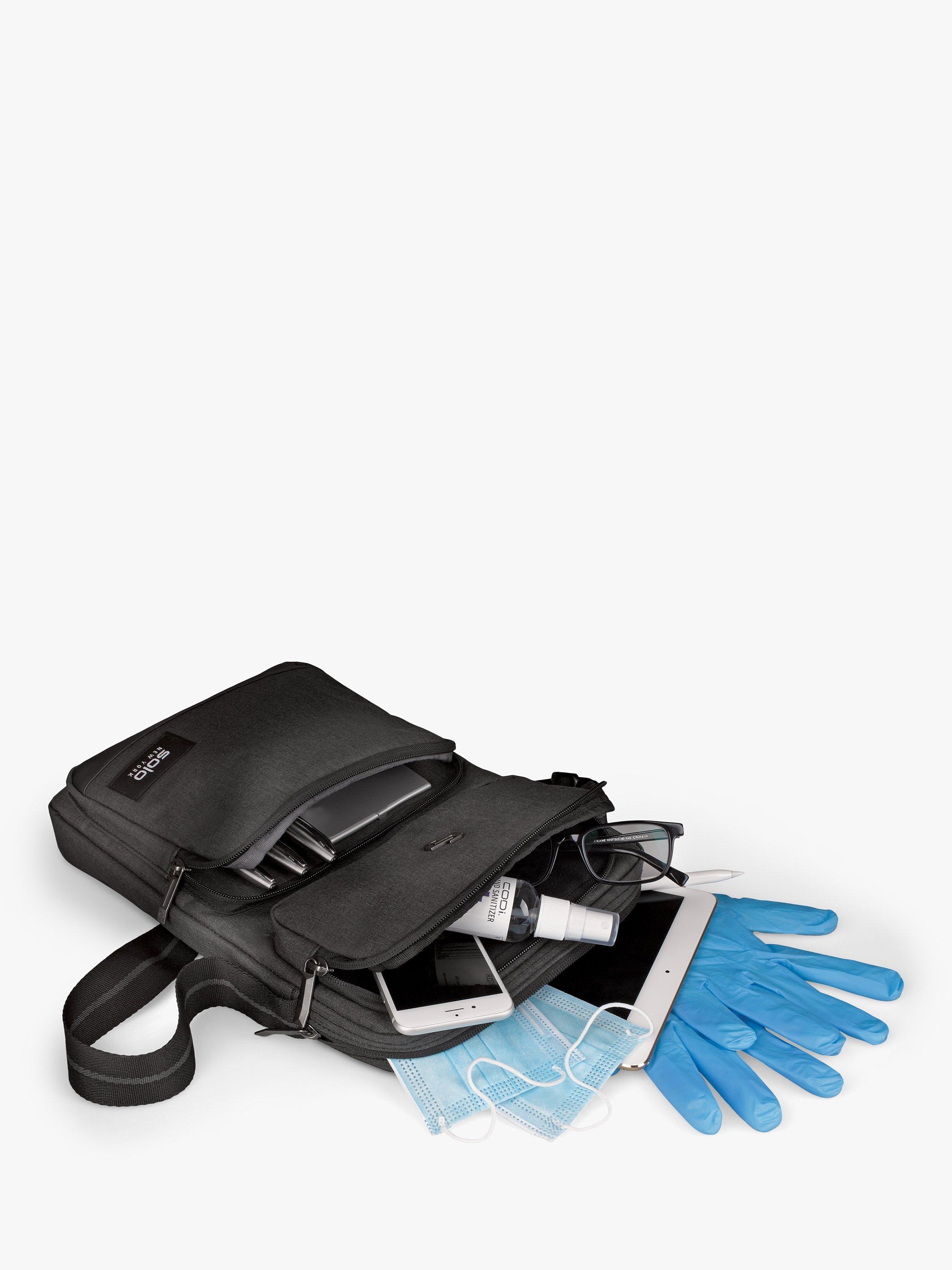 Product image 8 of 8, which shows Solo NY Ludlow Universal 12.9" Tablet Sling Bag, Grey