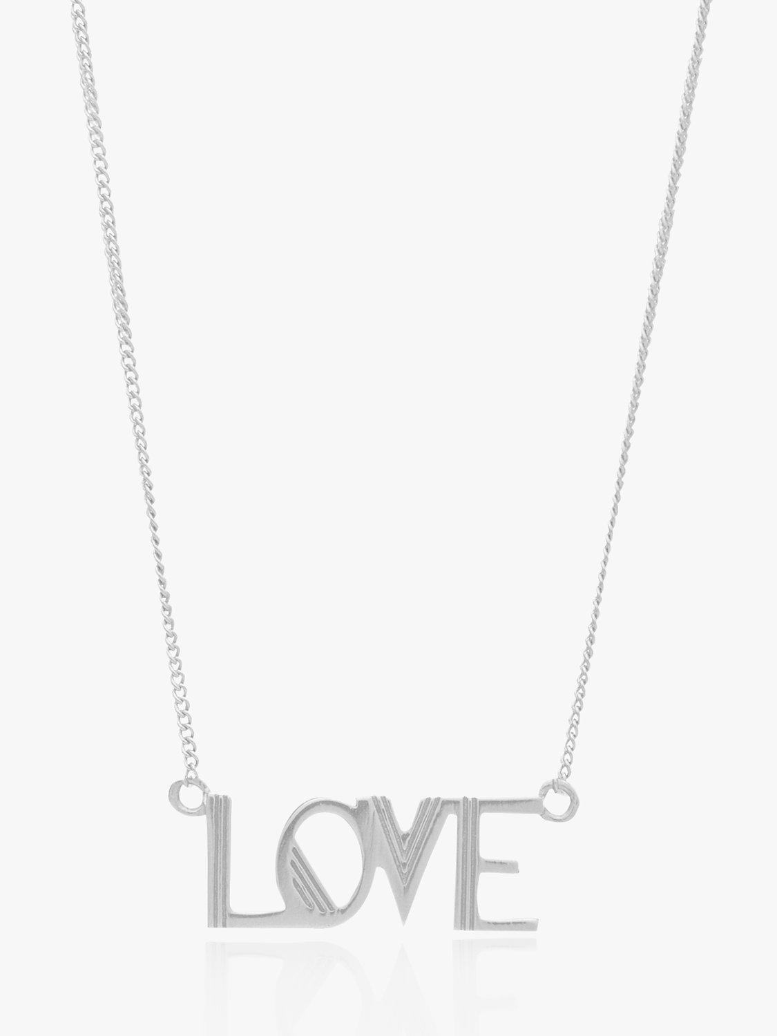Rachel Jackson London Art Deco Love Necklace, Silver